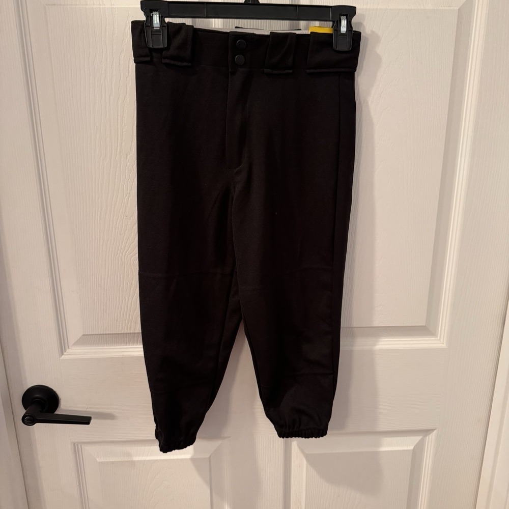 NEW Rawlings Youth Baseball Pants SZ M Belt Loops‎ Black Elastic Softball Sports